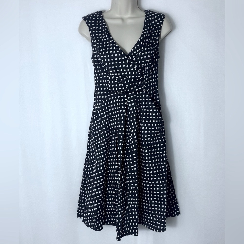 Brand New Jessica Simpson Dress Black with White Polka Dots and Pockets